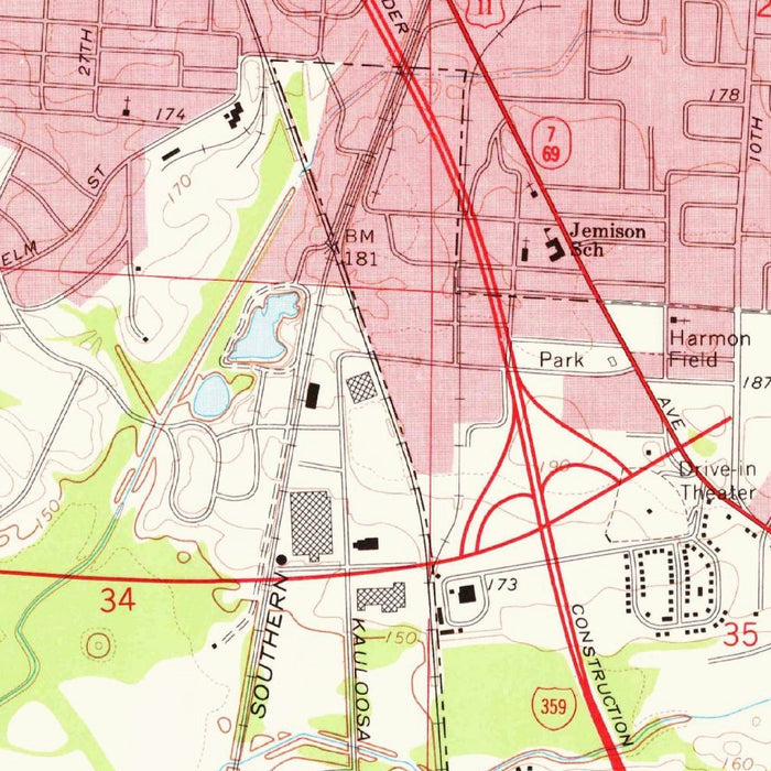 Old Map of Tuscaloosa, Alabama by USGS, 1971 – Northport, University of Alabama & Warrior River