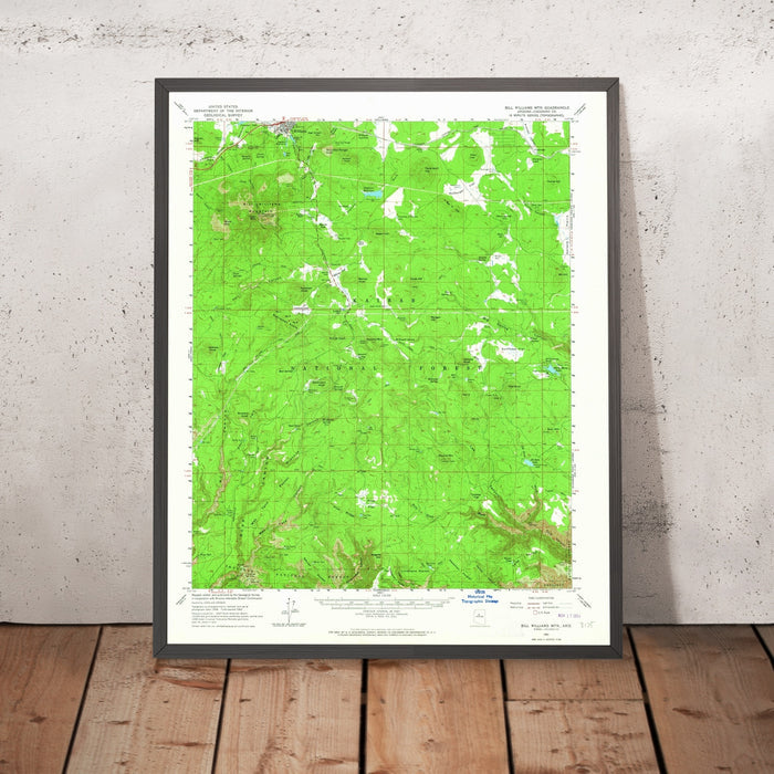 Old Map of Williams, Arizona by USGS, 1962 – Bill Williams Mountain & Kaibab National Forest