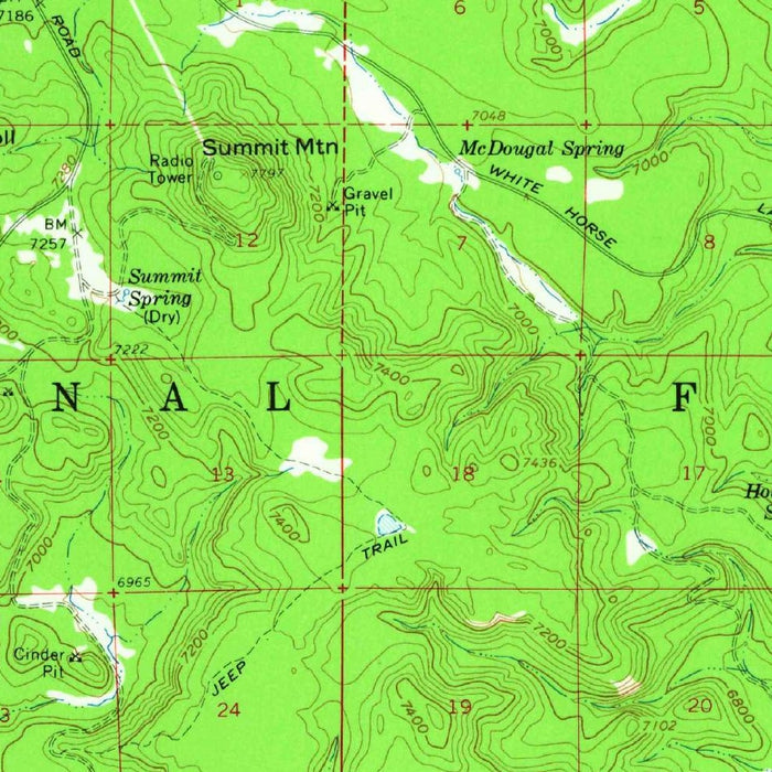 Old Map of Williams, Arizona by USGS, 1962 – Bill Williams Mountain & Kaibab National Forest