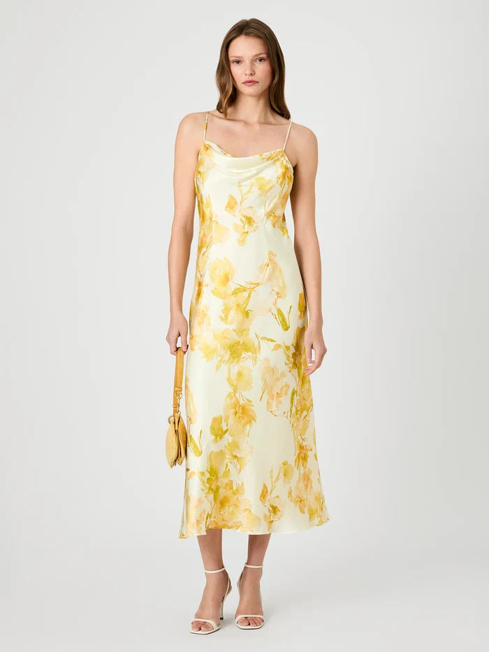 Oona Satin Sophie Fleur Cowl Neck Dress