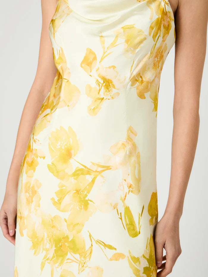 Oona Satin Sophie Fleur Cowl Neck Dress