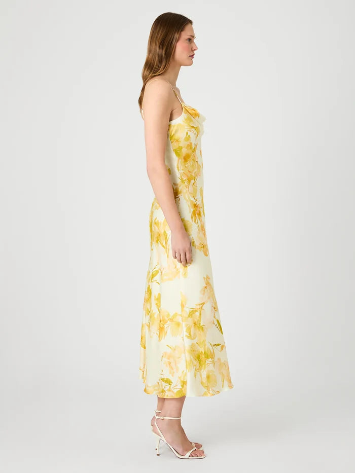 Oona Satin Sophie Fleur Cowl Neck Dress