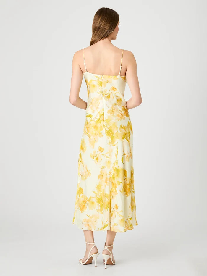 Oona Satin Sophie Fleur Cowl Neck Dress