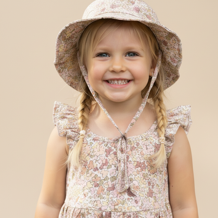 Organic Bucket Sun Hat - Pastel Bloom