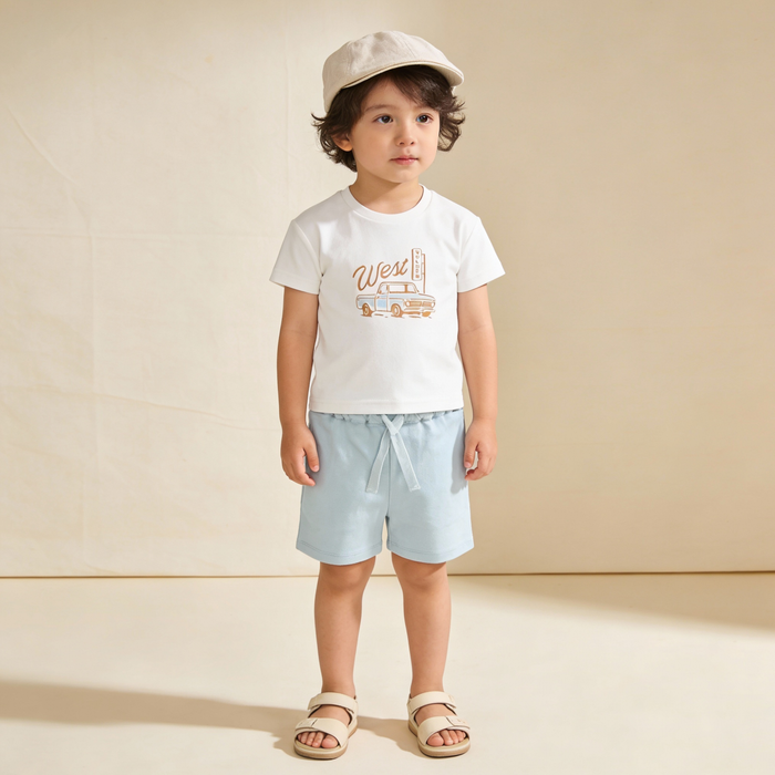 Organic Graphic Tee & Shorts Set - Wild West