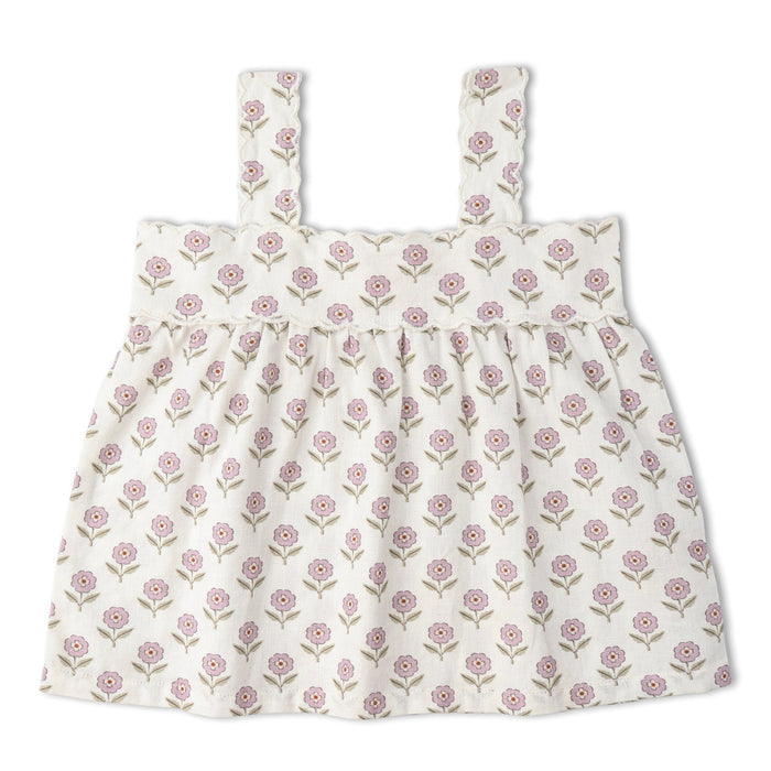 Organic Scalloped Top & Bloomers Set - Lavender