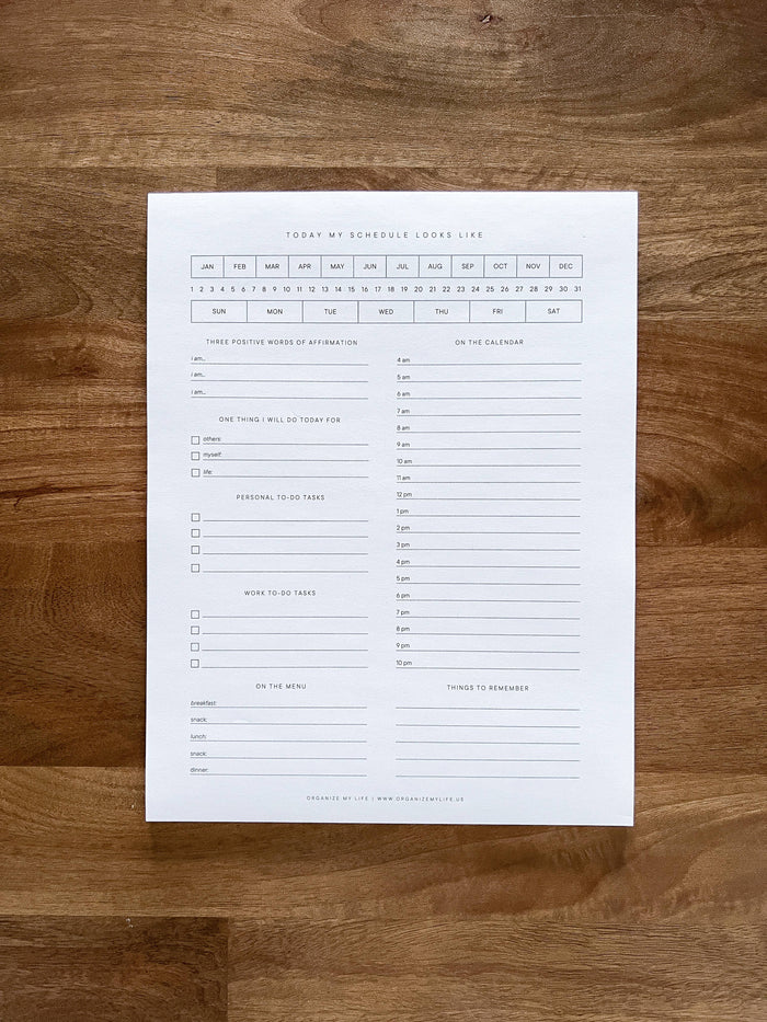 Organize My Daily Plans Notepad