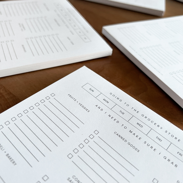 Organize My Grocery List Notepad: Cardboard Backing