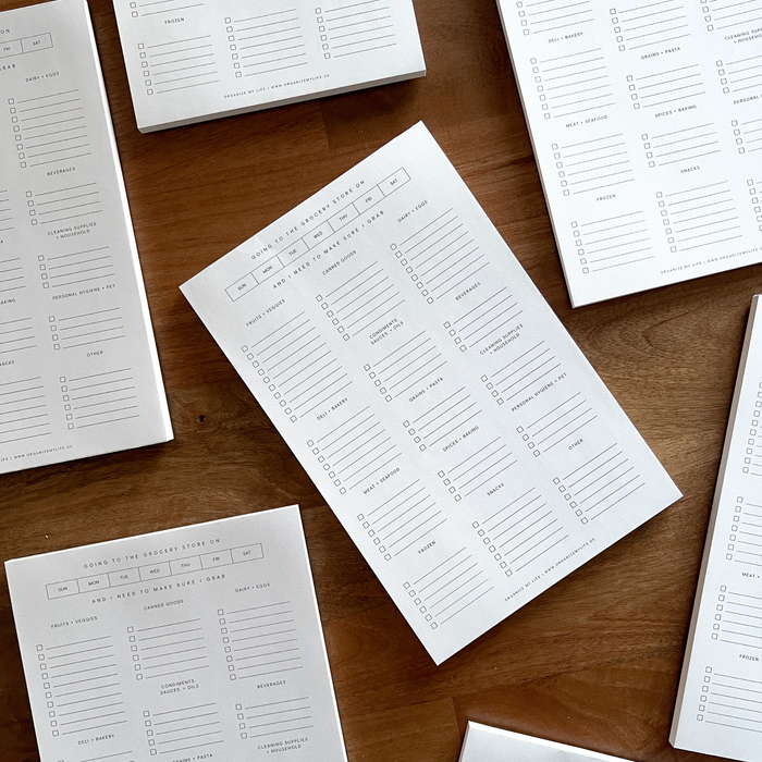 Organize My Grocery List Notepad: Cardboard Backing