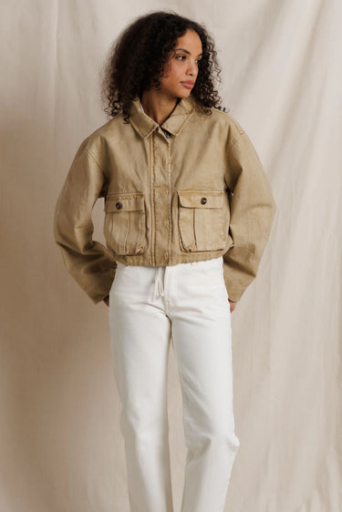 Paloma Cotton Canvas Cropped Utility Jacket