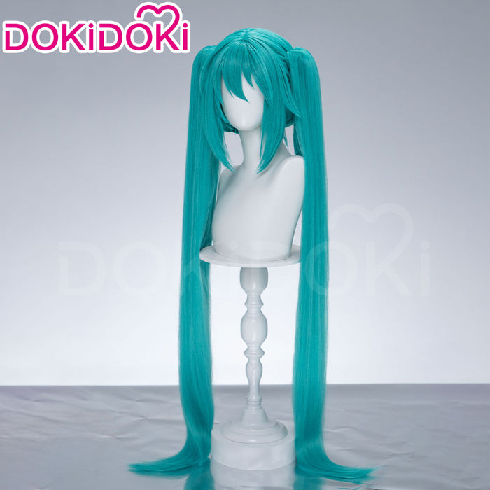 【Partially Ready For Ship】【Holographic Shimmer Fiber】【Pre Crimped】【100 CM】DokiDoki Cosplay Wig Long Straight Green Blue Hair Twin Tails