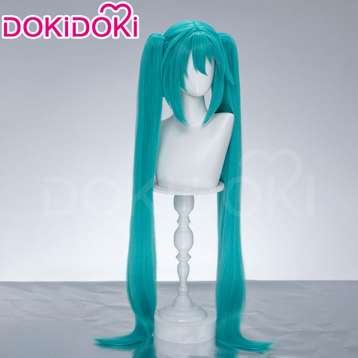 【Partially Ready For Ship】【Holographic Shimmer Fiber】【Pre Crimped】【100 CM】DokiDoki Cosplay Wig Long Straight Green Blue Hair Twin Tails