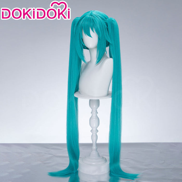 【Partially Ready For Ship】【Holographic Shimmer Fiber】【Pre Crimped】【100 CM】DokiDoki Cosplay Wig Long Straight Green Blue Hair Twin Tails
