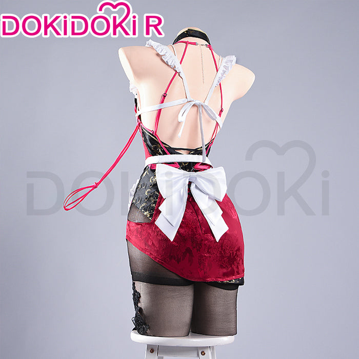 【Partially Ready For Ship】【Size S-2XL】DokiDoki-R Game Cosplay Costume Pink Cheongsam Maid Outfit Qipao Sexy