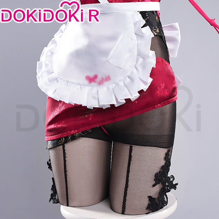 【Partially Ready For Ship】【Size S-2XL】DokiDoki-R Game Cosplay Costume Pink Cheongsam Maid Outfit Qipao Sexy