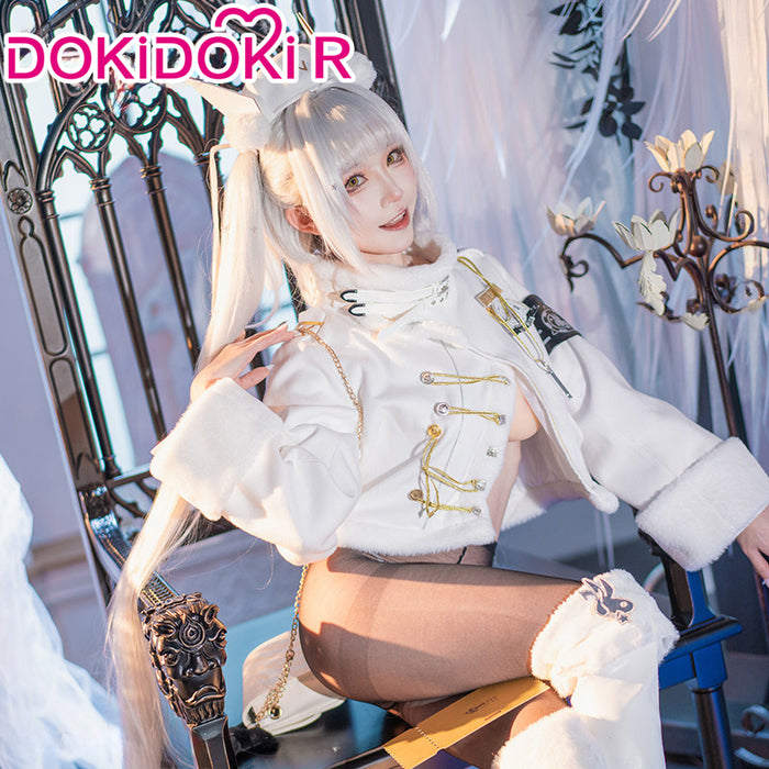 【Partially Ready For Ship】【Size S-2XL】DokiDoki-R Game Cosplay Costume White Plush Uniform Fortune Express