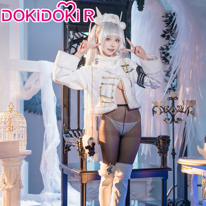 【Partially Ready For Ship】【Size S-2XL】DokiDoki-R Game Cosplay Costume White Plush Uniform Fortune Express