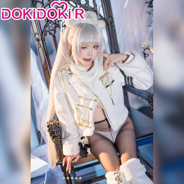 【Partially Ready For Ship】【Size S-2XL】DokiDoki-R Game Cosplay Costume White Plush Uniform Fortune Express