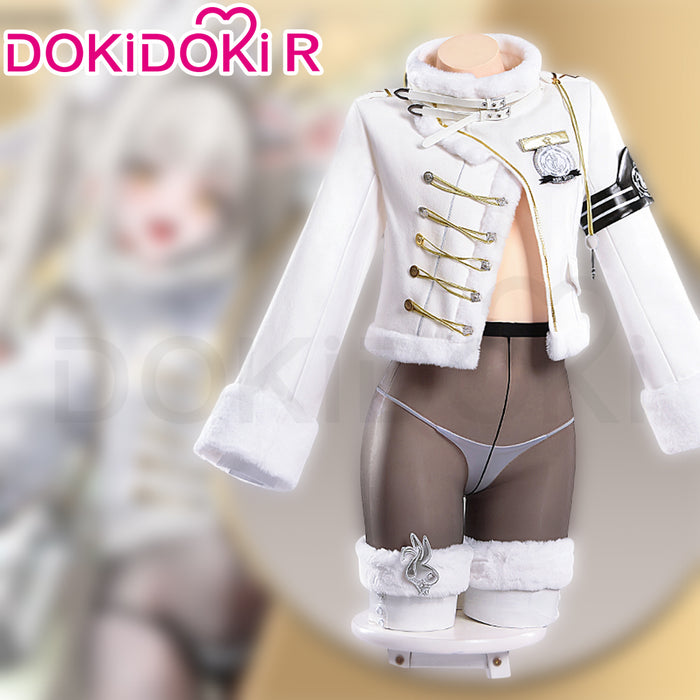 【Partially Ready For Ship】【Size S-2XL】DokiDoki-R Game Cosplay Costume White Plush Uniform Fortune Express