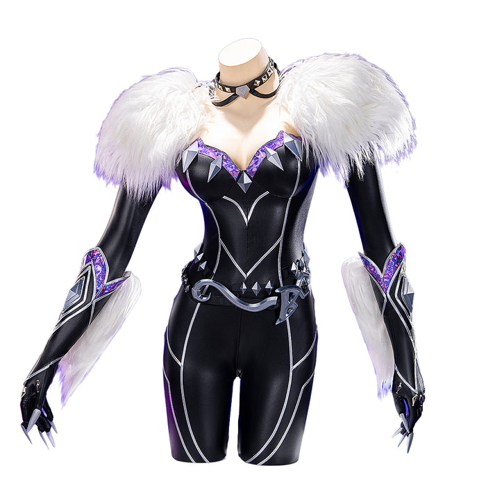 【Partially Ready For Ship】【Size S-3XL】DokiDoki-R Game Cosplay Female Costume Black Bodysuit Halloween