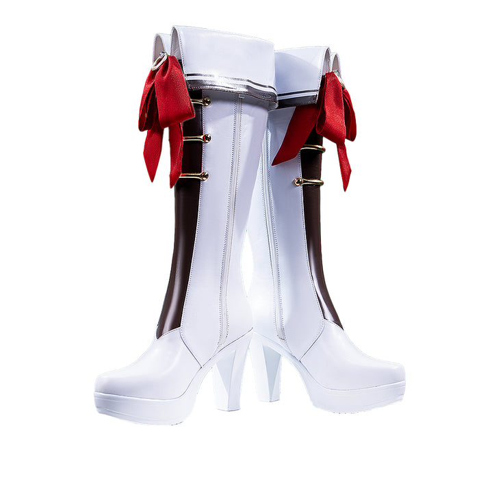 【Partially Ready For Ship】【Upgraded Version】DokiDoki Anime Game Cosplay White Shoes College Uniform Boots High Heels