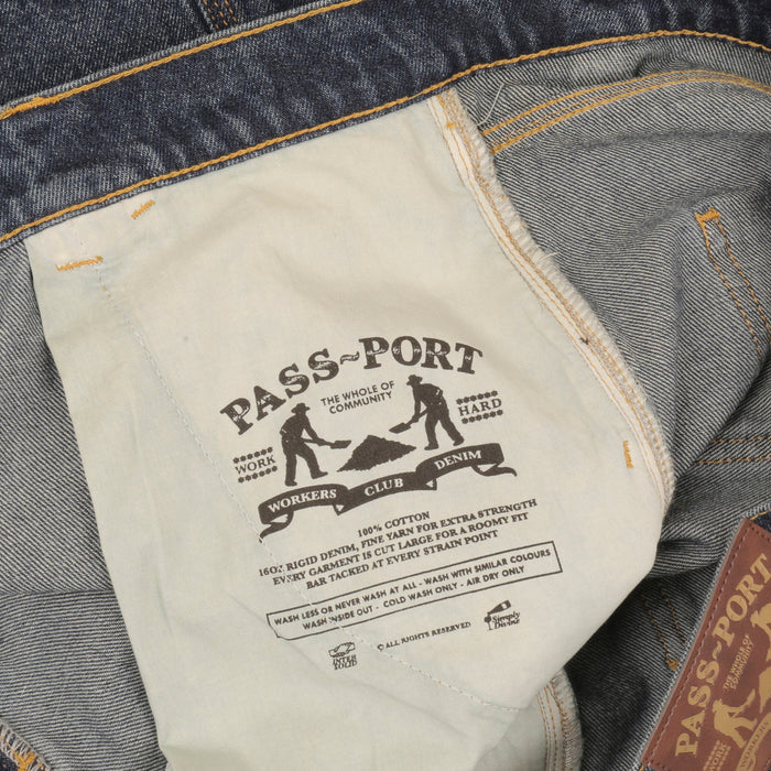 PASSPORT - WORKERS CLUB SHORT - WASHED DARK INDIGO