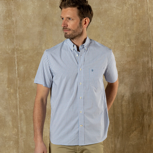Performance Poplin Short Sleeve - Serenity Blue
