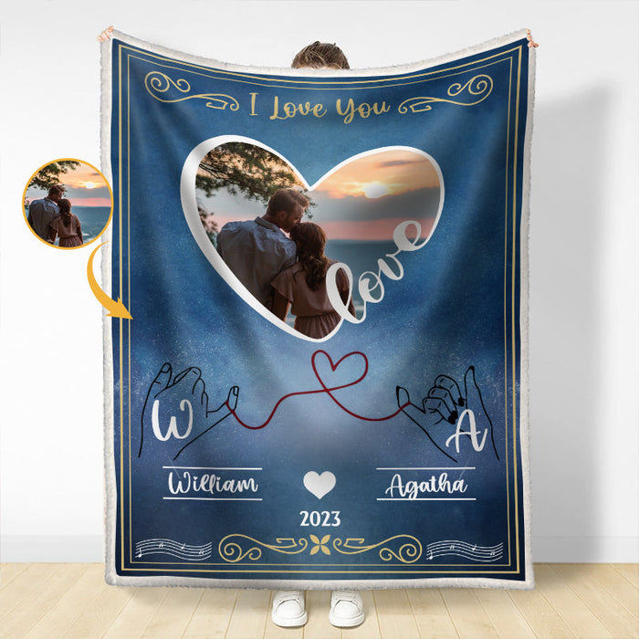 Personalized Photo Blanket - Couples Loving Gift - Gift For Wife Husband Boyfriend Girlfriend