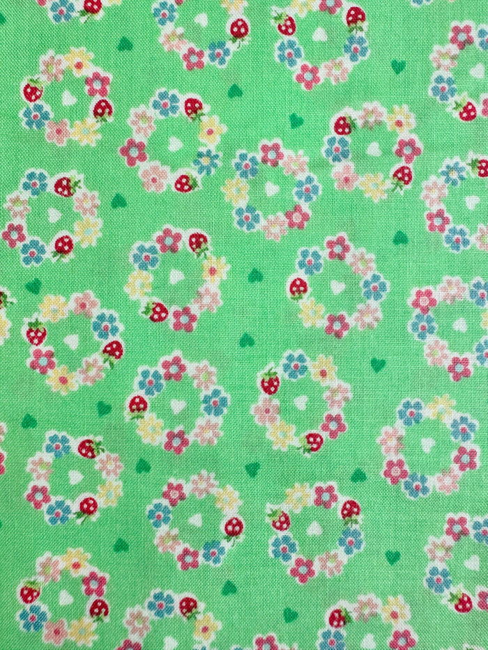 Petit Flower Wreath - Green (E) - Atsuko Matsuyama - 30's Collection - Yuwa