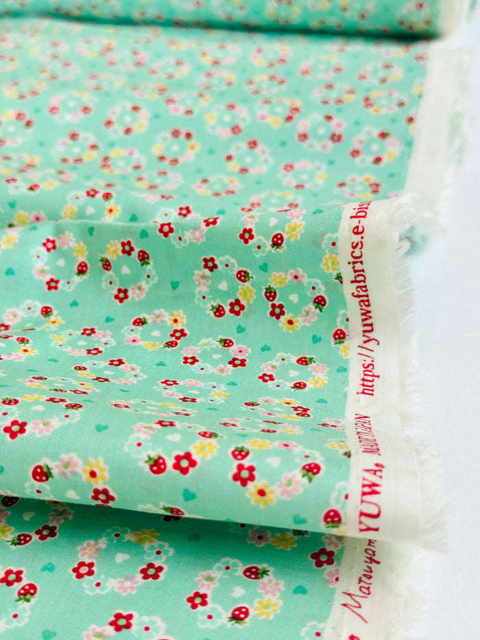 Petit Flower Wreath - Mint (B) - Atsuko Matsuyama - 30's Collection - Yuwa