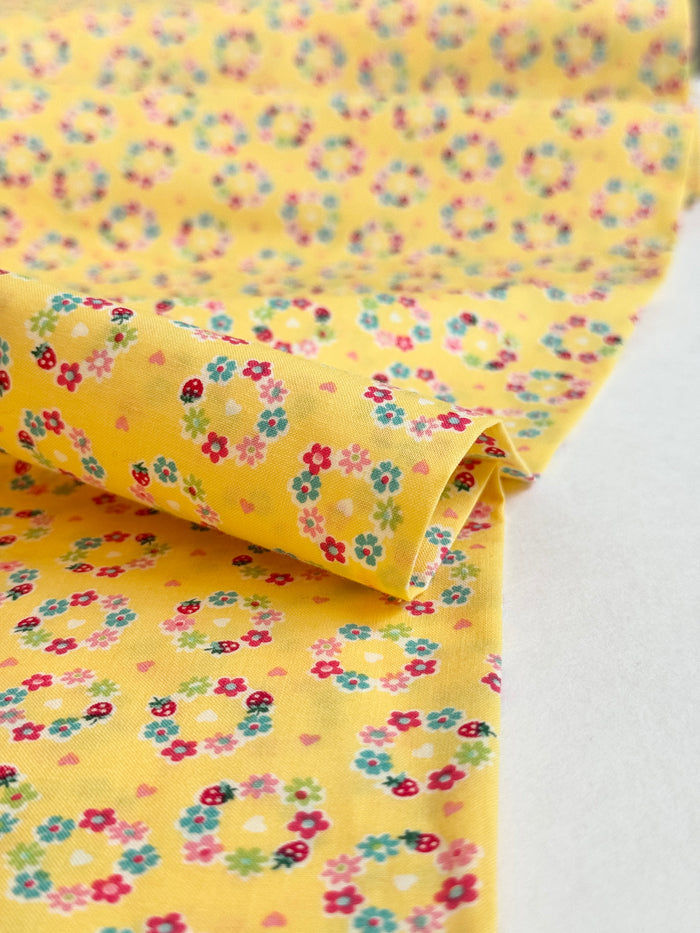 Petit Flower Wreath - Yellow (D) - Atsuko Matsuyama - 30's Collection - Yuwa