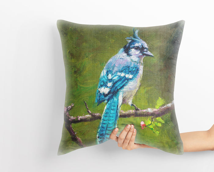 Pillow Cases, Blue Jay Bird Pillow, Soft Pillow Cases, Bright Yellow Pillow, Cute Pillow Cases, Large Pillow Cases, Home Decor Pillow