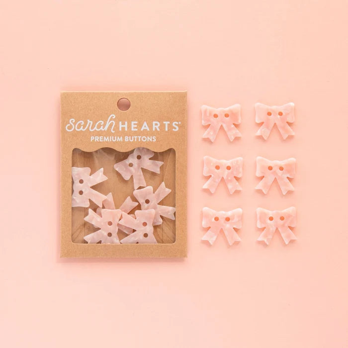 Pink Bow Button - Large - Sarah Hearts