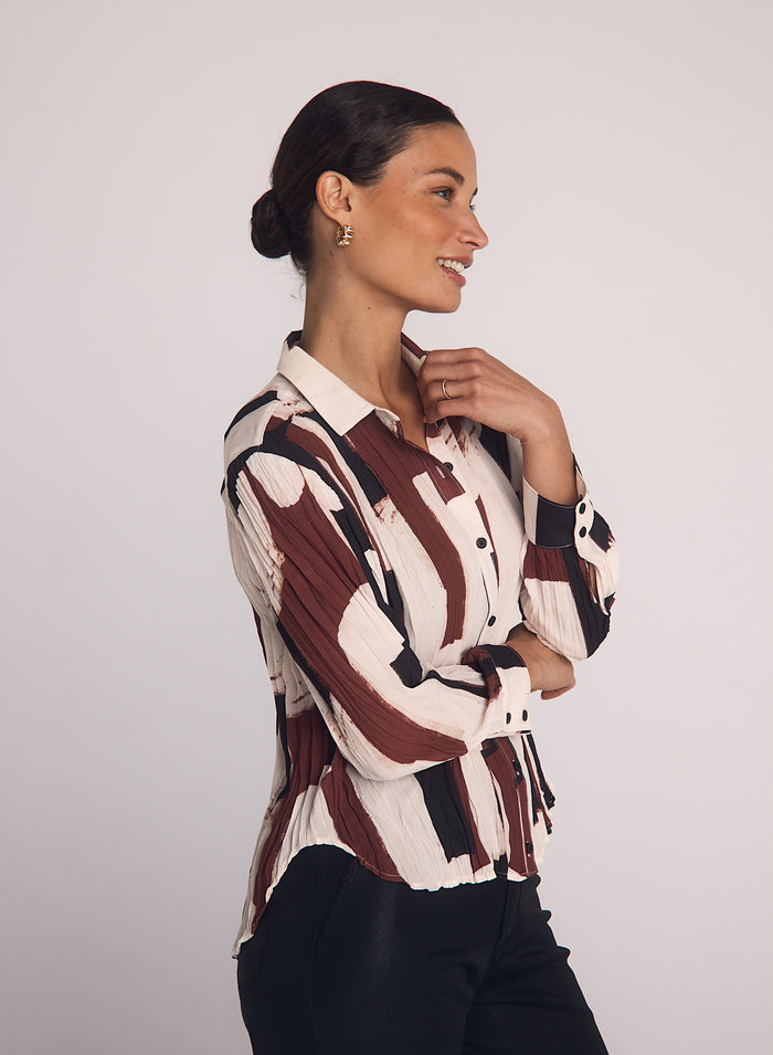 Pleated Button Down