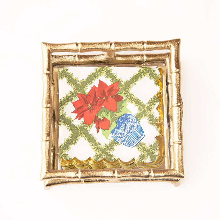 Poinsettias Paper Beverage Napkin Packs