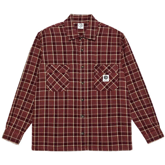 POLAR - MIKE LS SHIRT - FLANNEL OXBLOOD CHECK