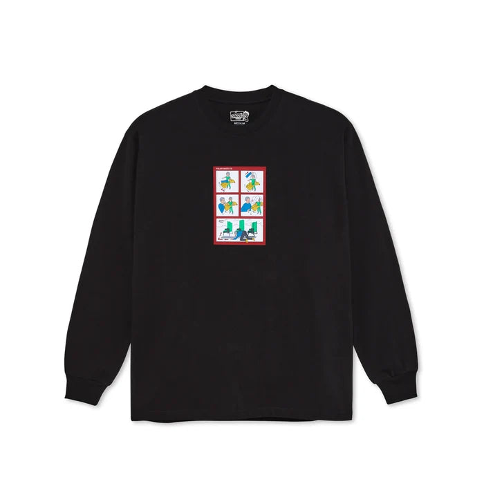 POLAR - SAFETY ON BOARDS LS TEE BLACK