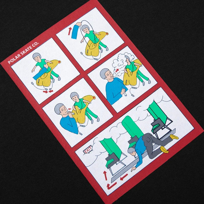 POLAR - SAFETY ON BOARDS LS TEE BLACK