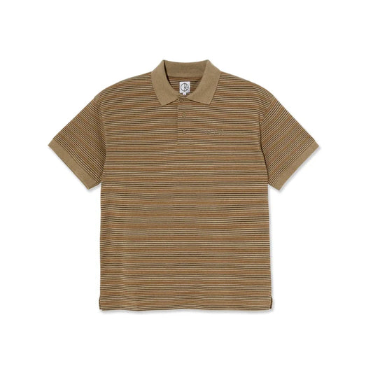 POLAR - STRIPE POLO SHIRT CAMEL