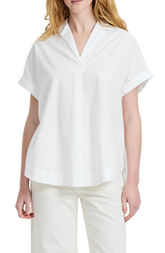 Poplin Collar Popover Top - Summer White