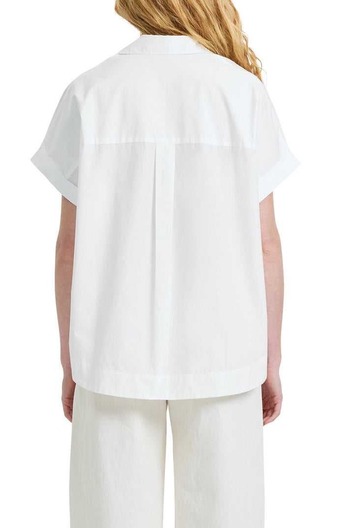 Poplin Collar Popover Top - Summer White