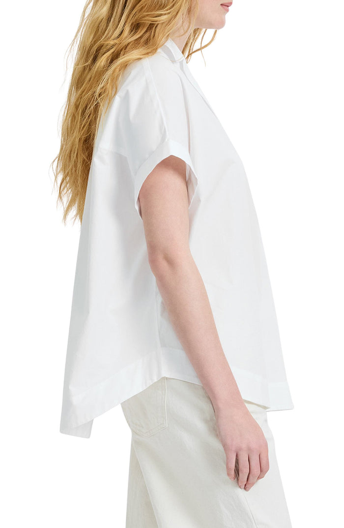 Poplin Collar Popover Top - Summer White
