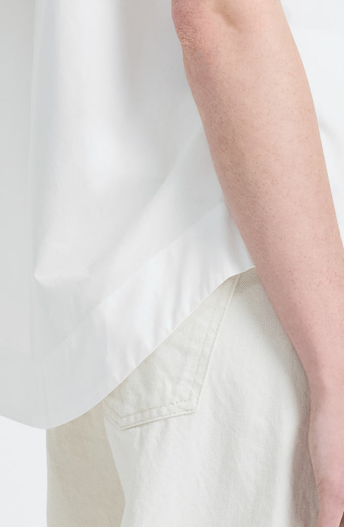 Poplin Collar Popover Top - Summer White
