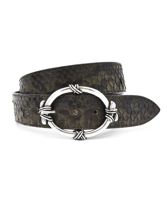 Post & Co. Black & Green Snake Belt