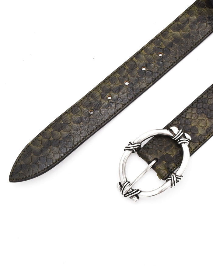 Post & Co. Black & Green Snake Belt