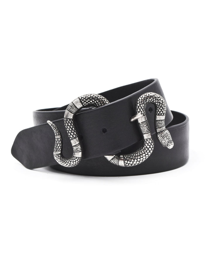 Post & Co. Black Snake Buckle Belt
