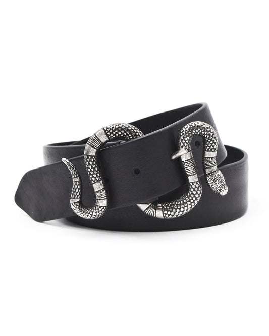 Post & Co. Black Snake Buckle Belt