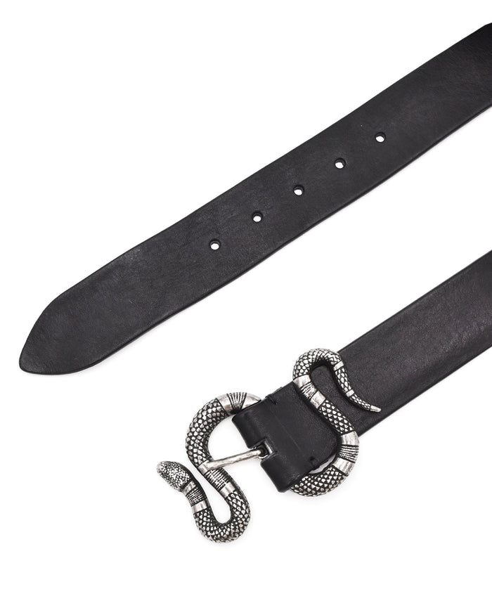 Post & Co. Black Snake Buckle Belt
