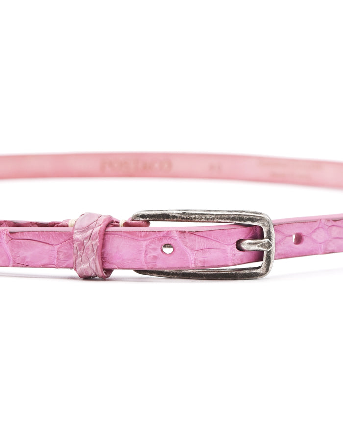 Post & Co. Thin Pink Croc Belt