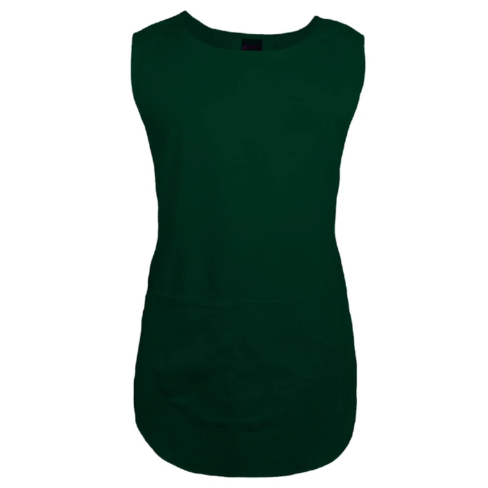 Bottle green tabard apron on a white background
